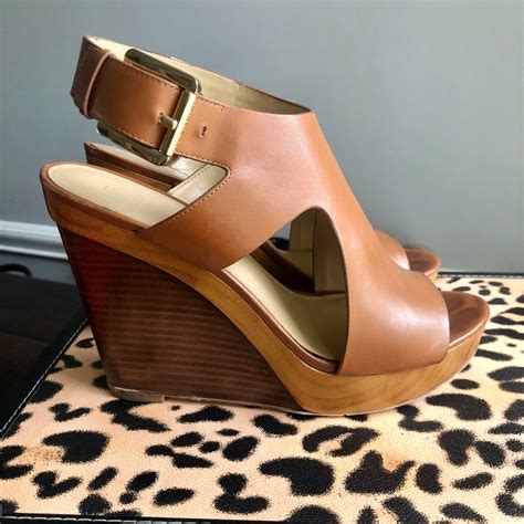 michael michael kors josephine leather side cutout peep toe wedges|Michael Michael Kors Womens Josephine Wedge .